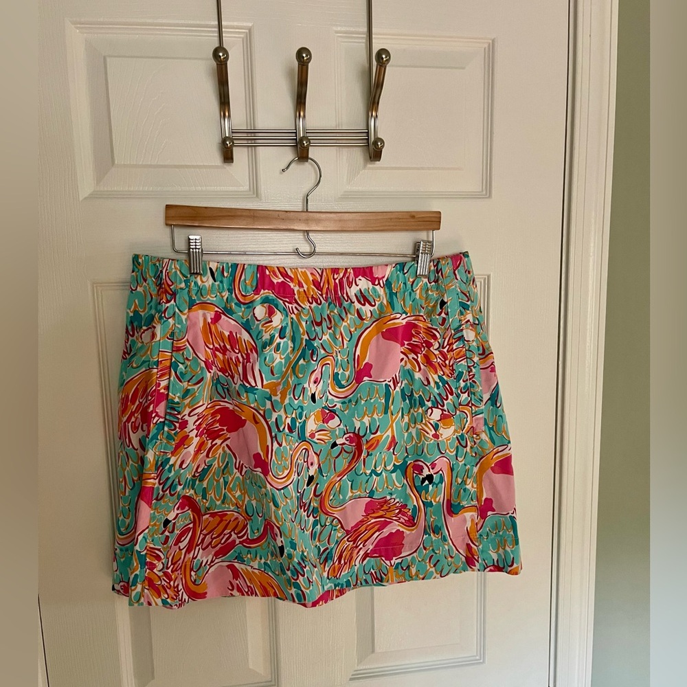 Lilly Pulitzer Cissy Skirt Peel N Eat Size L EUC, Elastic Waist & Pockets